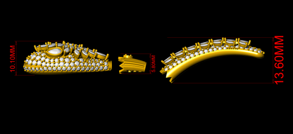Snake Design Marquise Diamond Bracelet CAD FILE