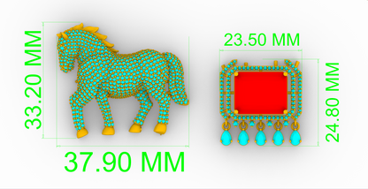 Horse Brooch Jewelry  3dm stl CAD FILE