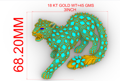 Panther brooch 3dm & stl cad file