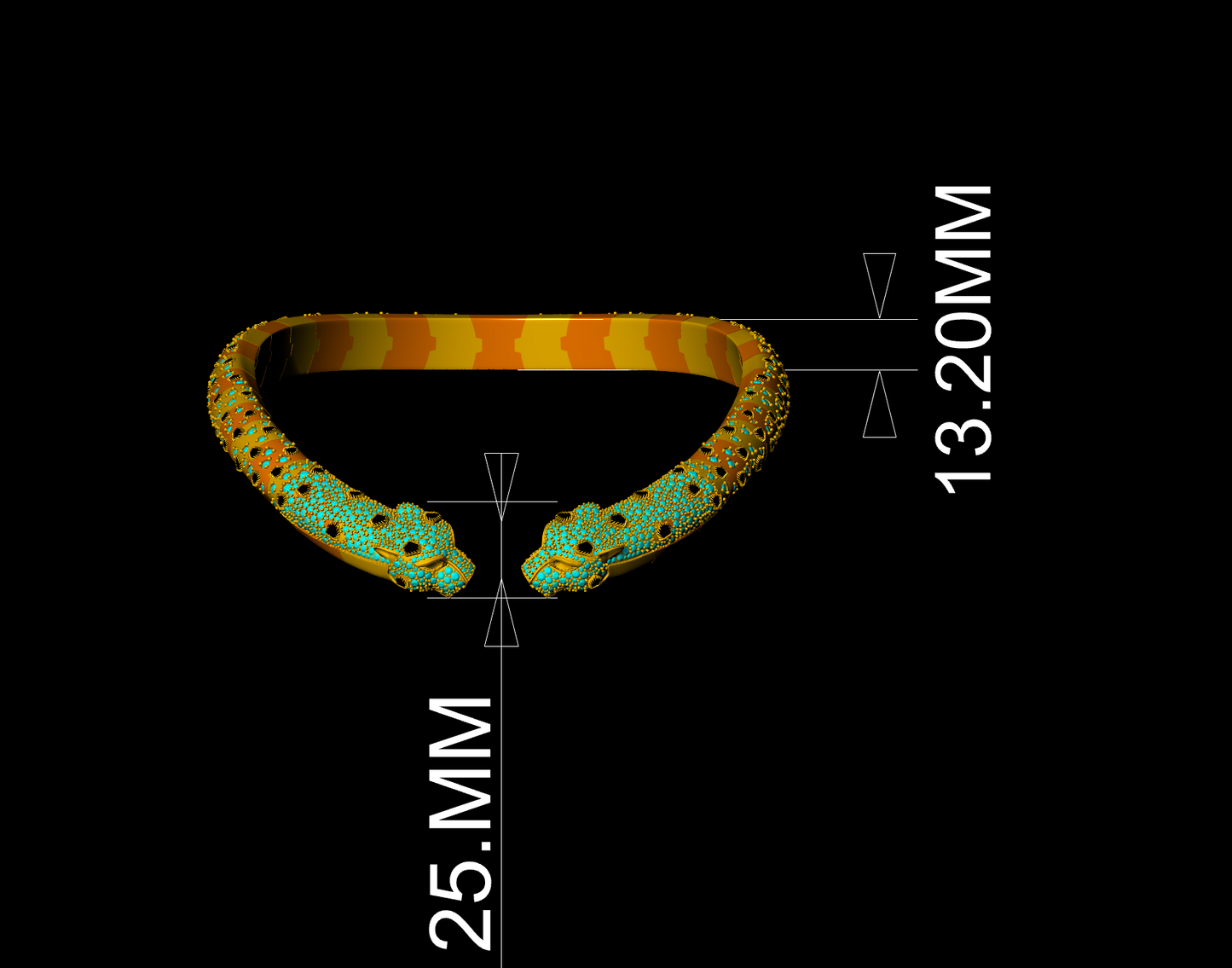 Bend panther Necklace 3DM & STL CAD FILE