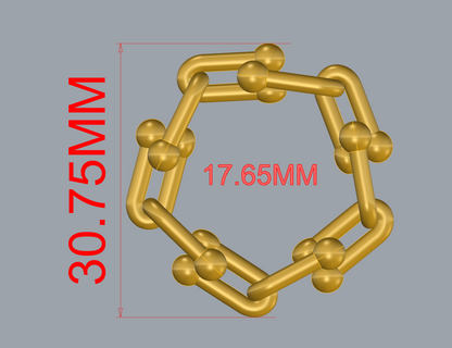 Hardware Ring Gold & Silver CAD FILE 3DM STL & STP Files