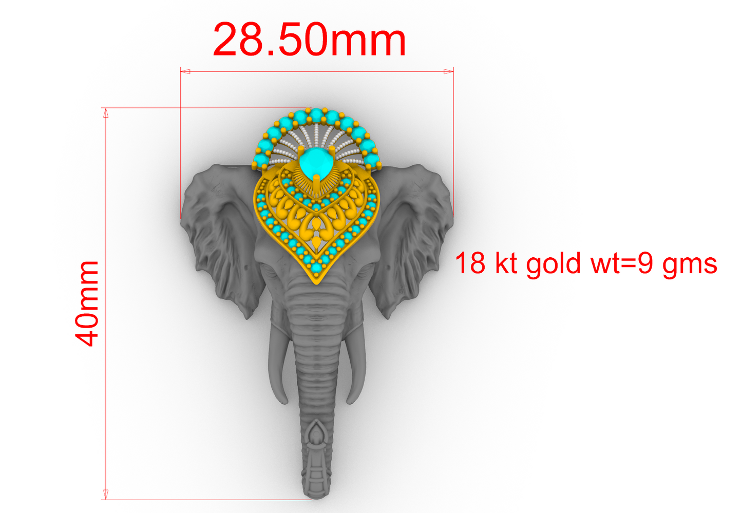 Elephant Pendant  3DM & STL CAD FILE