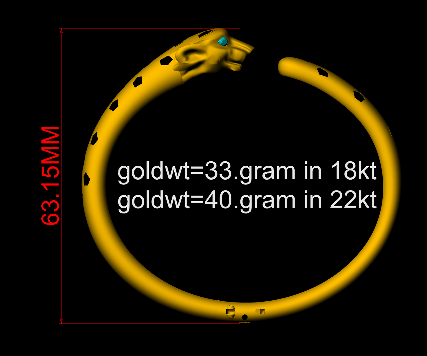 Panther Plen lock Bangle 3dm & st CAD File