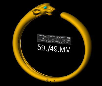 Panther Plen lock Bangle 3dm & st CAD File