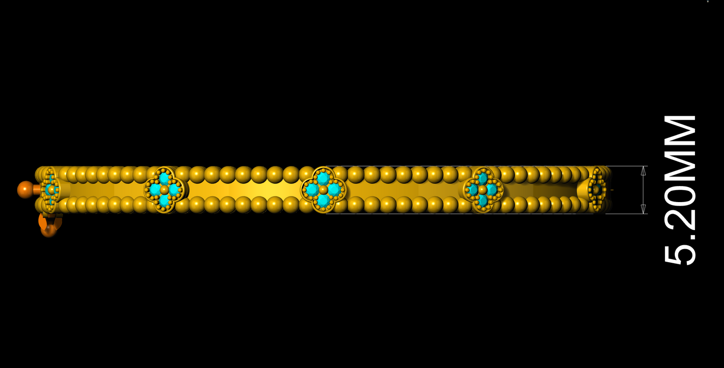 Van Cleef & Arpels Perlee Lock Clovers Bracelet 3DM & STL CAD FILE
