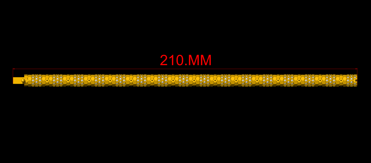 Honeycomb Full Pavé Lock Bracelet — jewelry CAD design