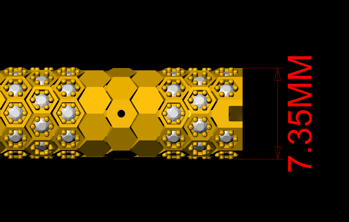 Honeycomb Full Pavé Lock Bracelet — jewelry CAD design