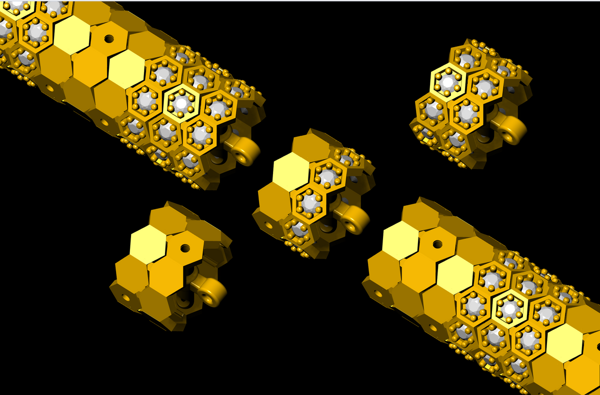Honeycomb Full Pavé Lock Bracelet — jewelry CAD design
