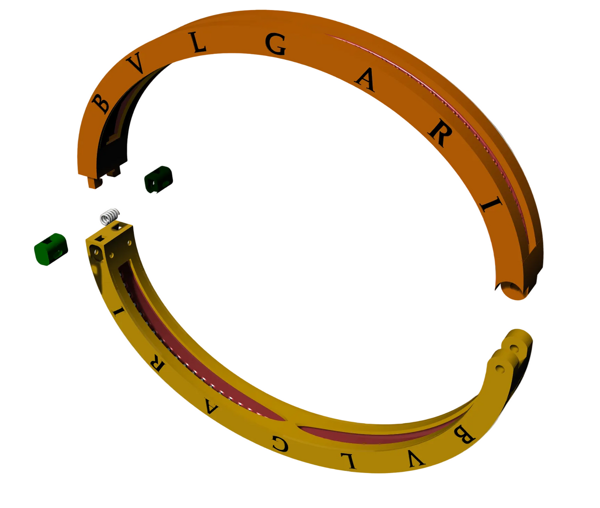 B.Zero1 Inspired stone Bracelet CAD Design Original Lock Mechanism STL & 3DM