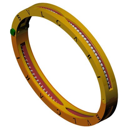 B.Zero1 Inspired stone Bracelet CAD Design Original Lock Mechanism STL & 3DM
