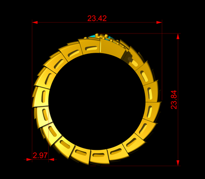 Bulgari Serpent Ring CAD File 3DM & STL