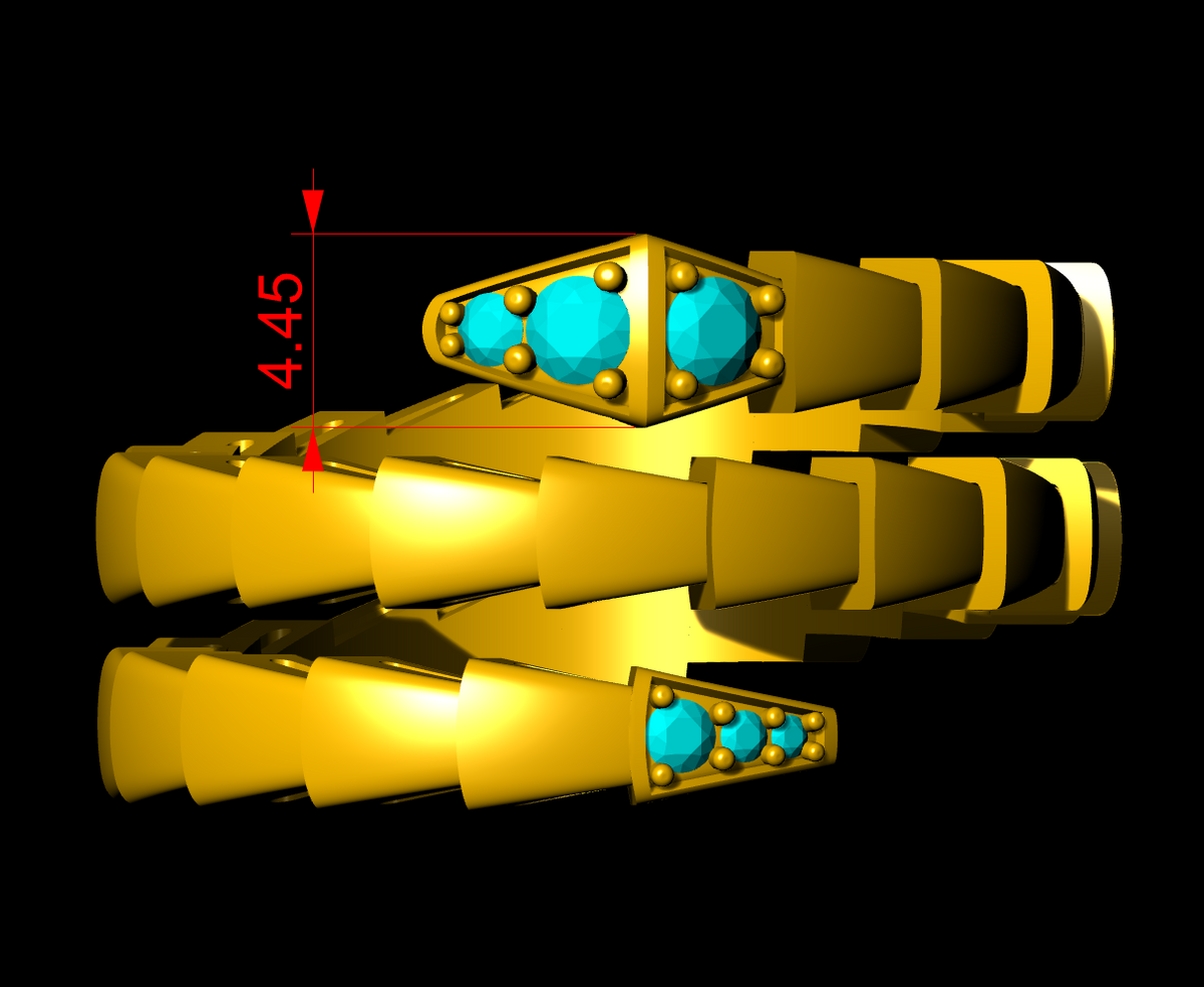 Bulgari Serpent Ring CAD File 3DM & STL