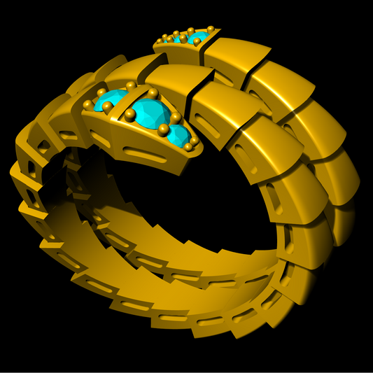 Bulgari Serpent Ring CAD File 3DM & STL