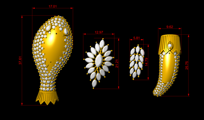Snake Design Marquise Diamond Bracelet CAD File