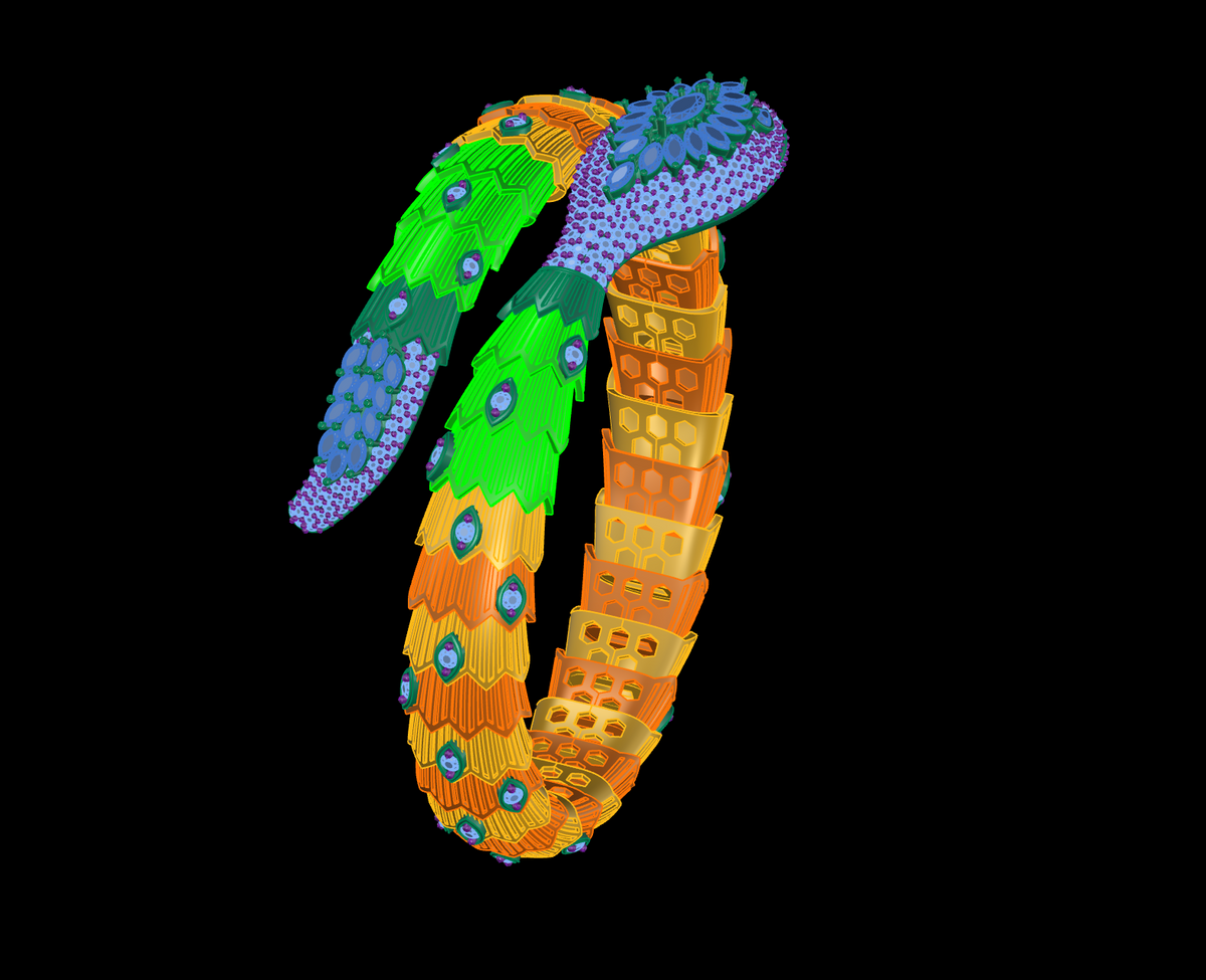Snake Design Marquise Diamond Bracelet CAD File
