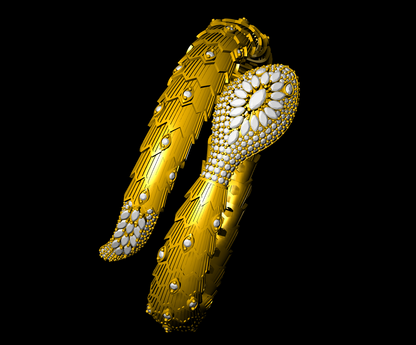 Snake Design Marquise Diamond Bracelet CAD File