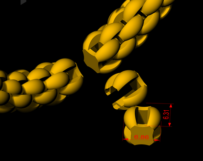 Stretchable braided gold bracelet cad file 3D print model