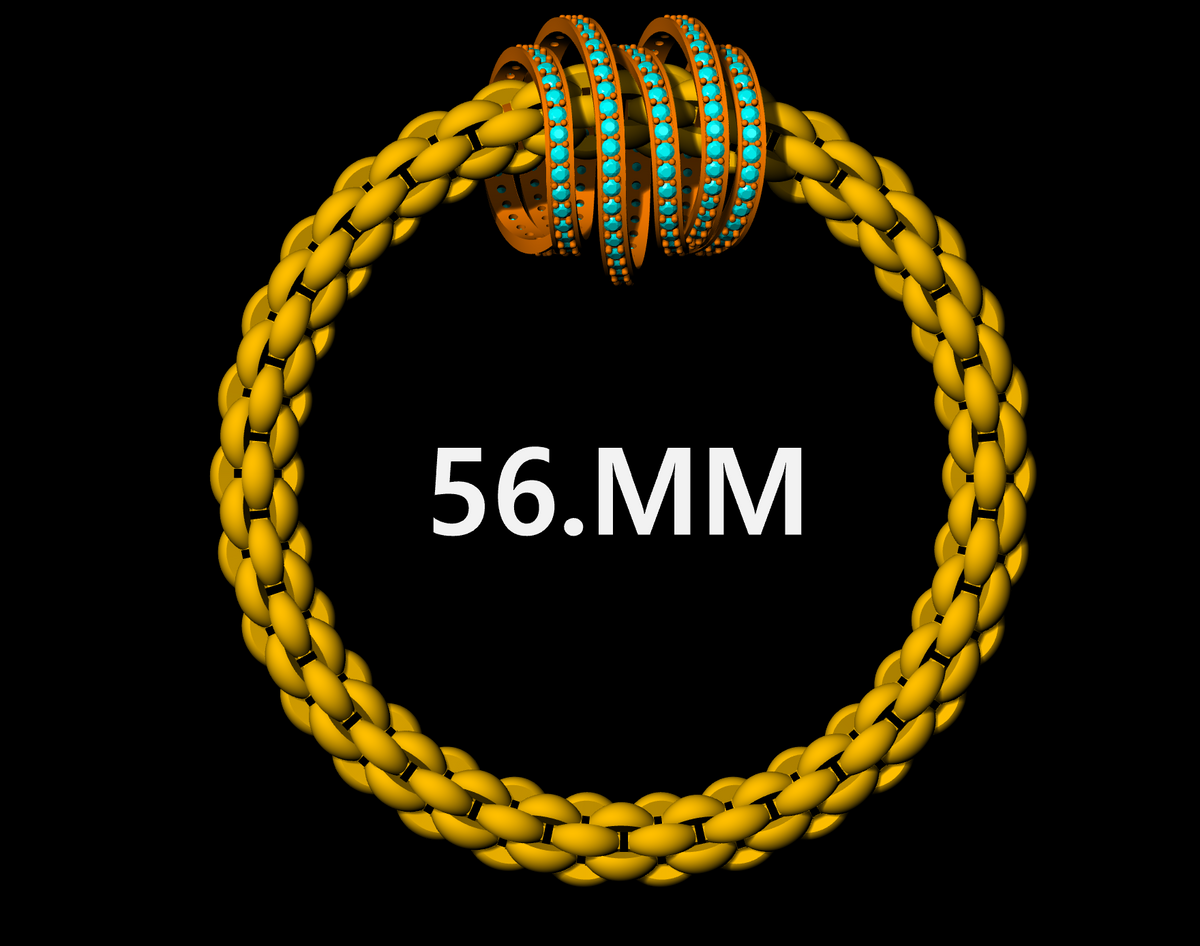 Stretchable braided gold bracelet cad file 3D print model