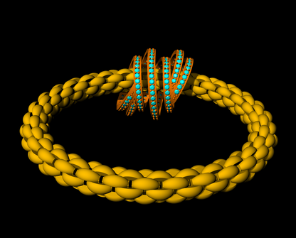 Stretchable braided gold bracelet cad file 3D print model