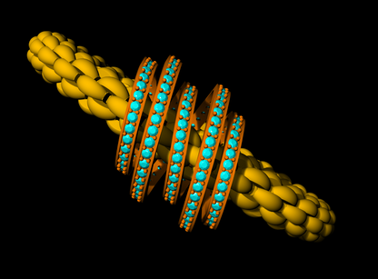 Stretchable braided gold bracelet cad file 3D print model