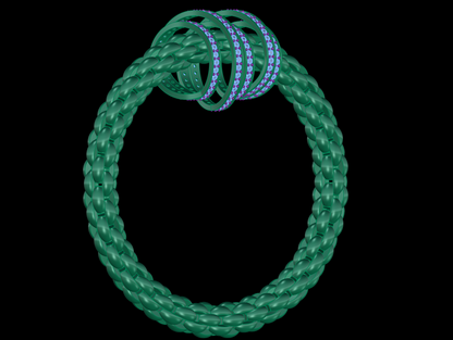 Stretchable braided gold bracelet cad file 3D print model