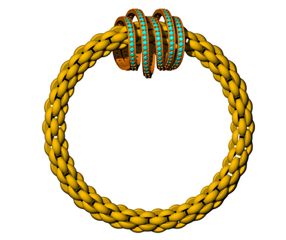 Stretchable braided gold bracelet cad file 3D print model