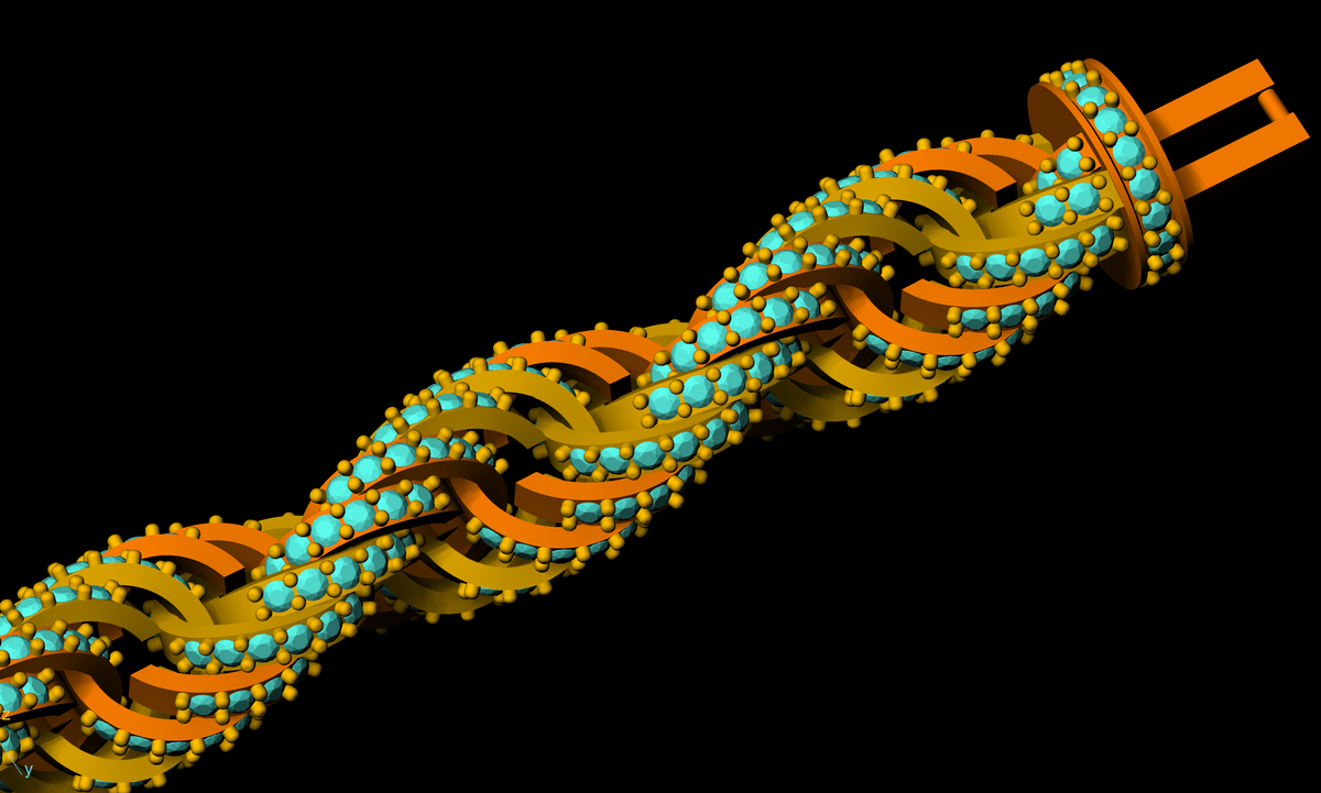 Twisted Diamond Necklace cad file 3D print model