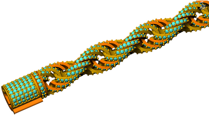 Twisted Diamond Necklace cad file 3D print model