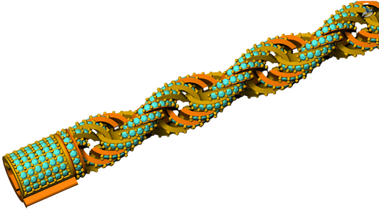 Twisted Diamond Necklace cad file 3D print model