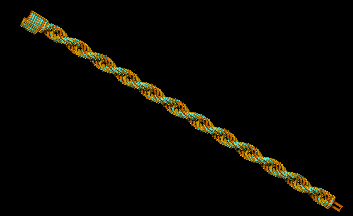 Twisted Diamond Necklace cad file 3D print model