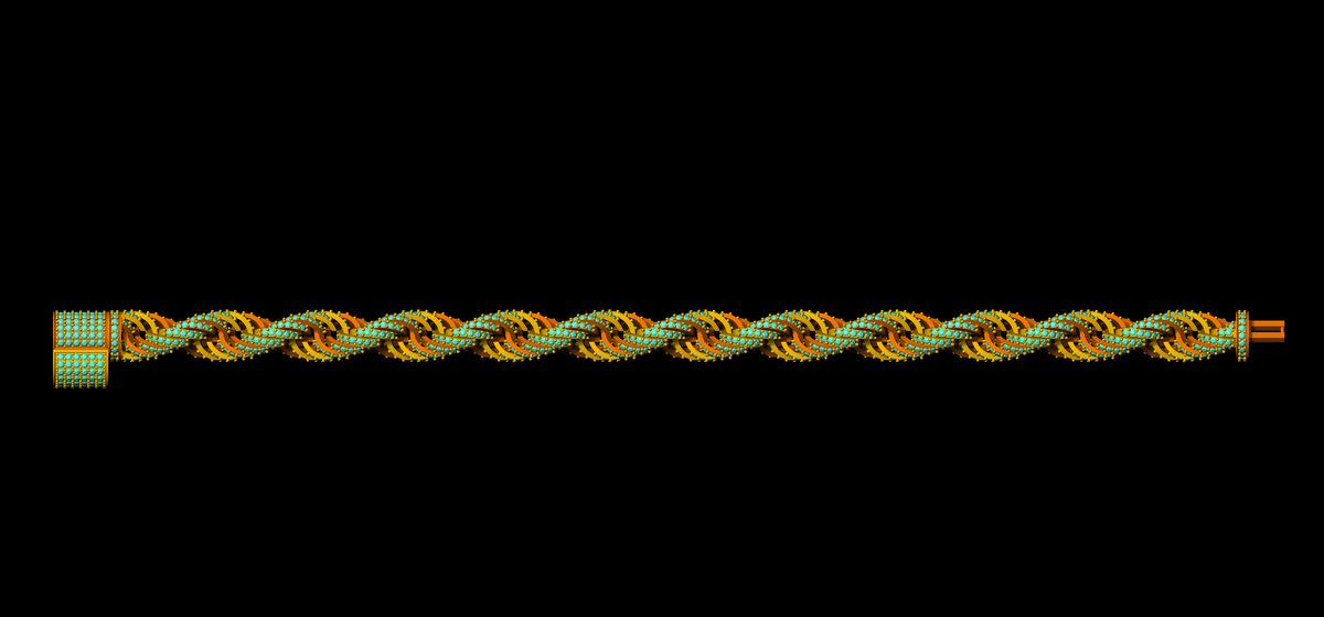 Twisted Diamond Necklace cad file 3D print model