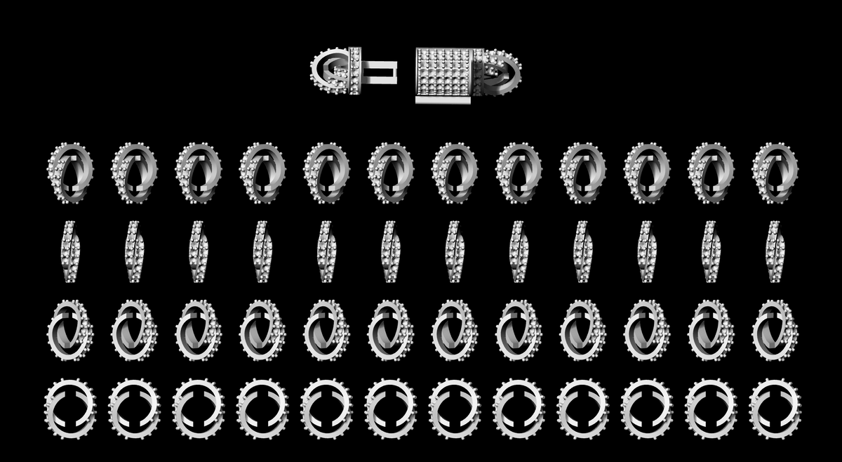 Twisted Diamond Necklace cad file 3D print model