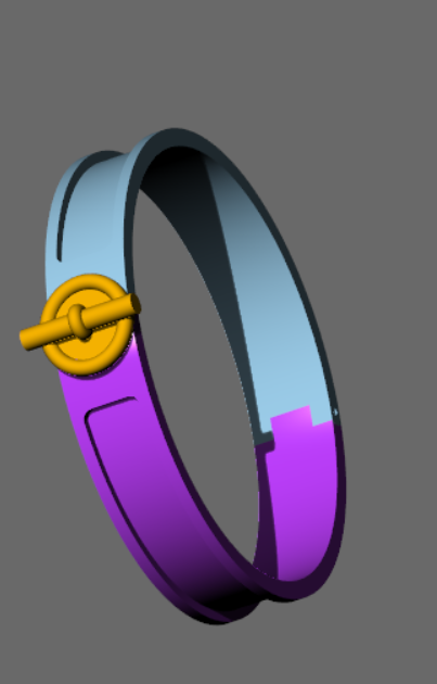 Hermes-Style Toggle Bracelet CAD
