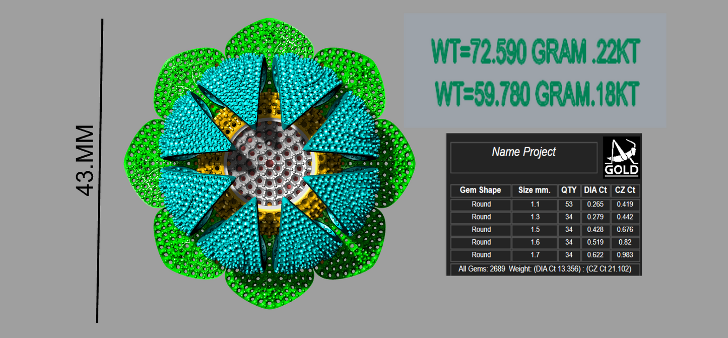 Lotus Mechanism Watch CAD FILE