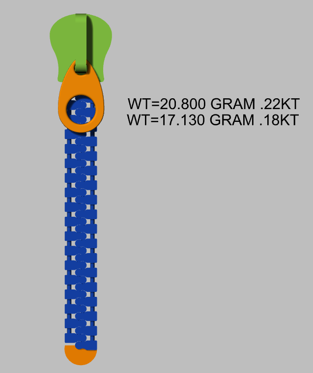 Gold Zipper Design CAD FILE