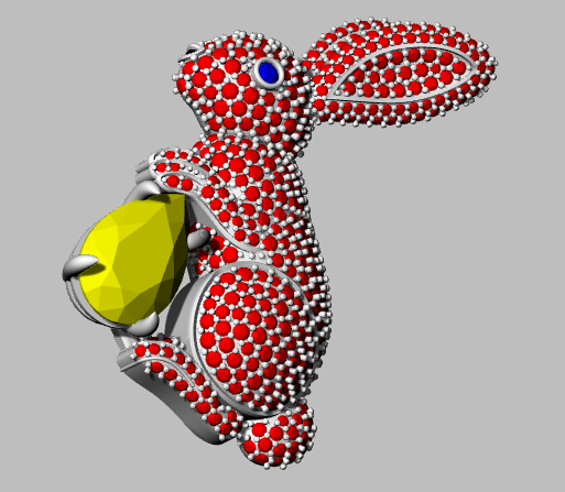 Rabbit Stone Set Brooch CAD FILE