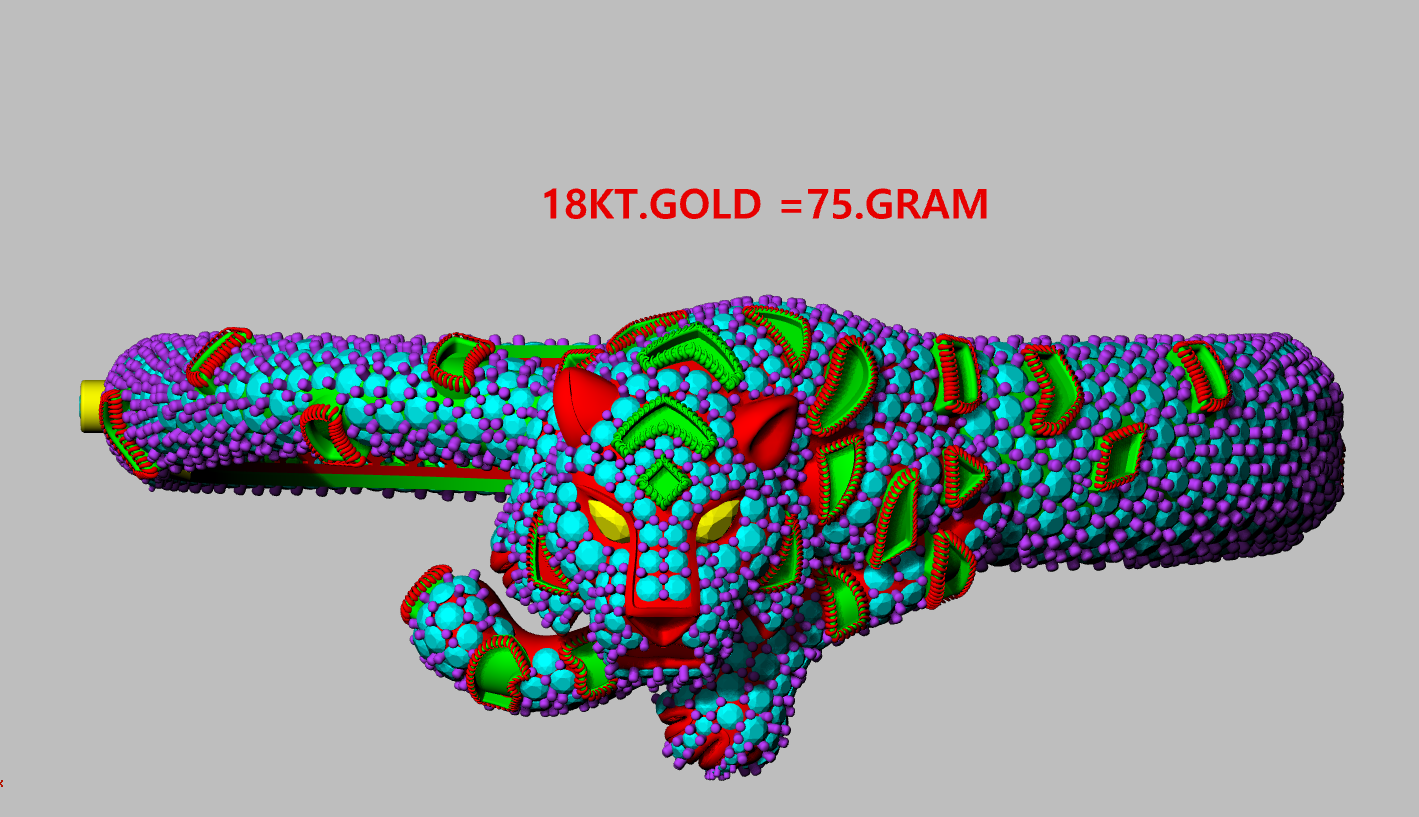 Panther Head Openable Full Daimond Set Bangle CAD FILE