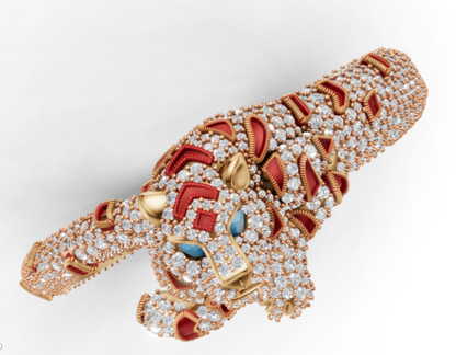 Panther Head Openable Full Daimond Set Bangle CAD FILE