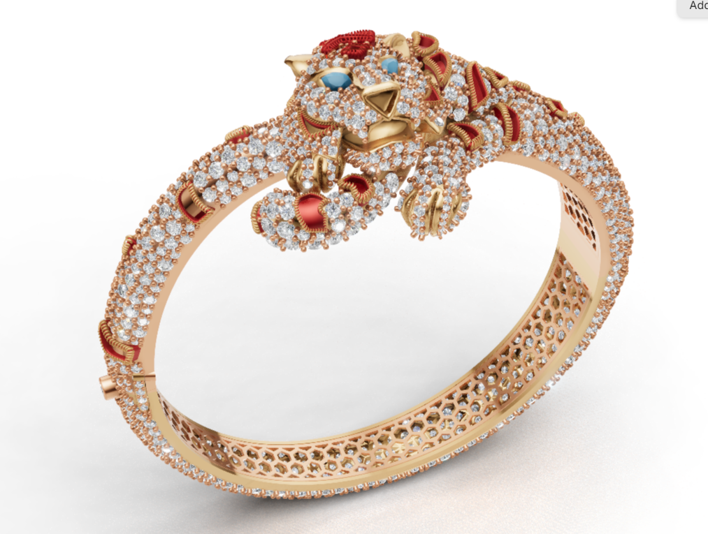 Panther Head Openable Full Daimond Set Bangle CAD FILE