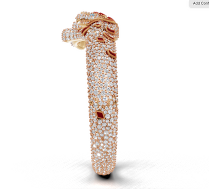 Panther Head Openable Full Daimond Set Bangle CAD FILE