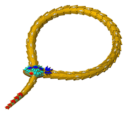 Snake Collar Necklace with Mixed Shape Diamond Setting CAD FILE