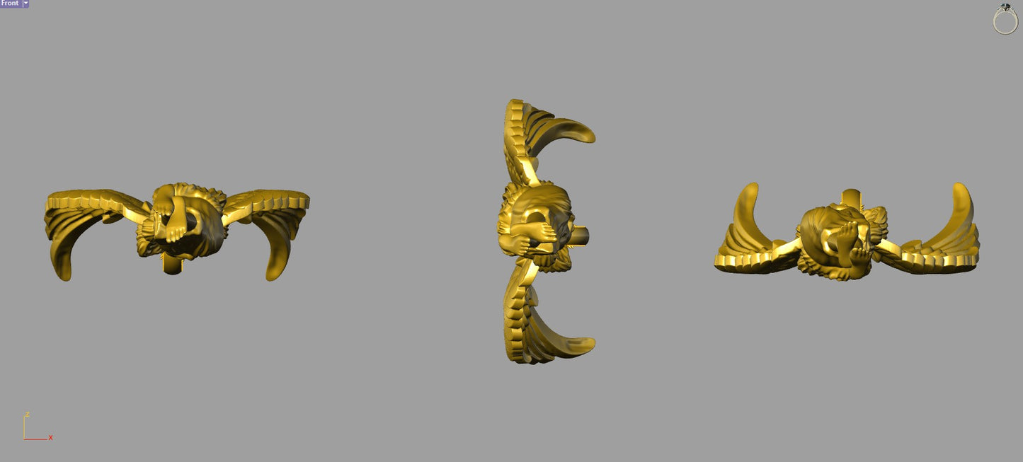 Angel Wing Lady Gold Pendant 3D gold & silvrer CAD FILE