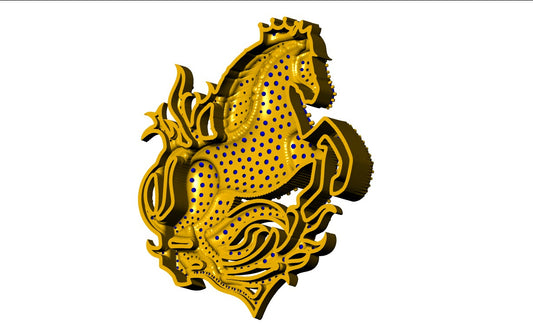 Horse Daimond Set Gold+Broch CAD FILE