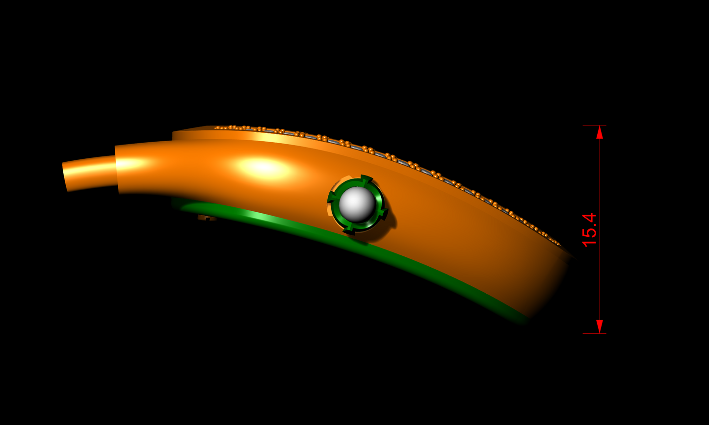An oval or snake head shaped watch case CAD FILE