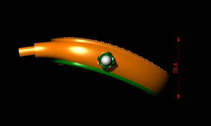 An oval or snake head shaped watch case CAD FILE