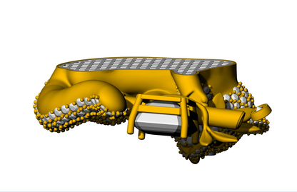 panda  gold broch cad file