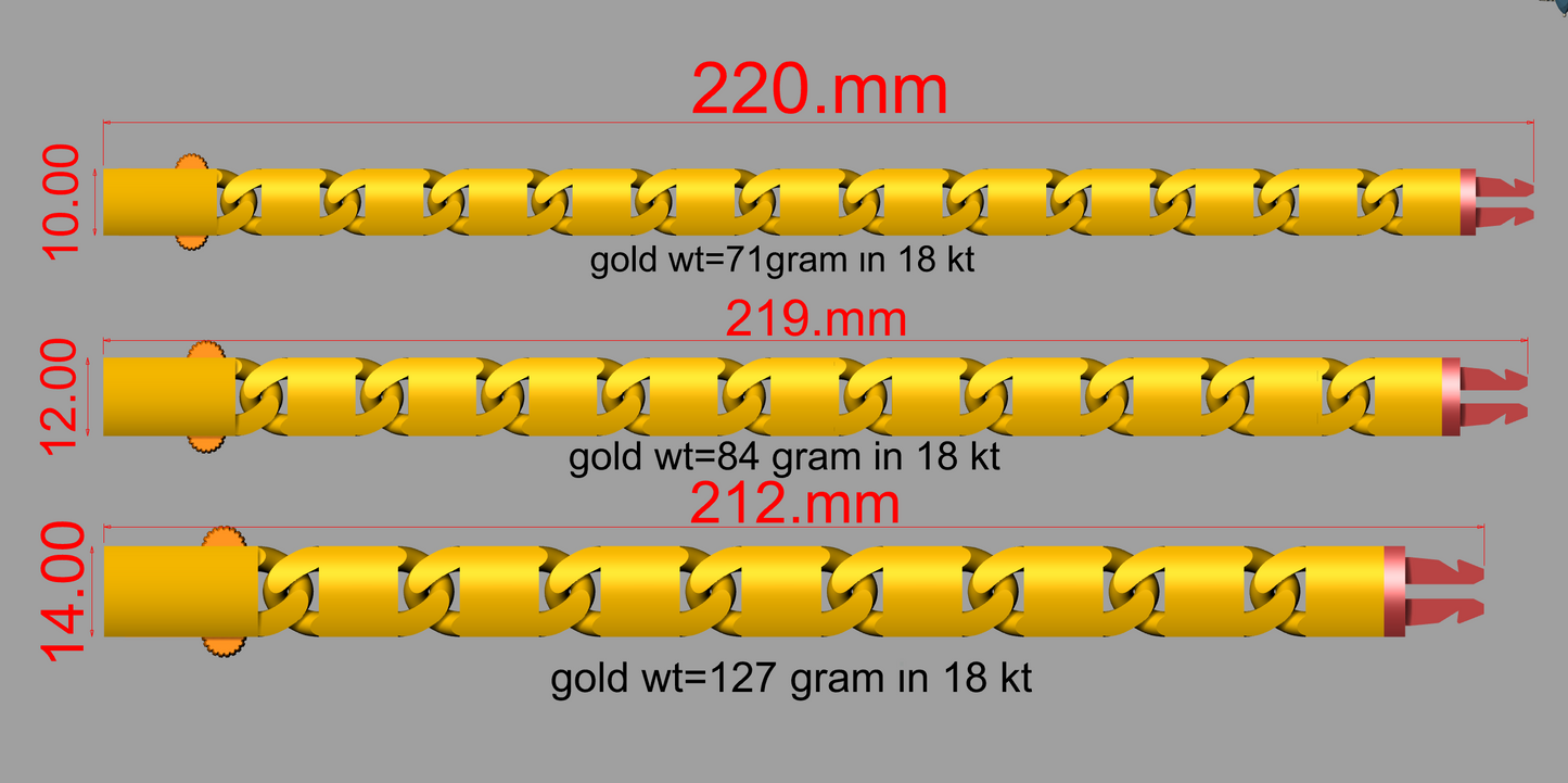 CUBEN BRACELET BULK 3DM & STL cad file