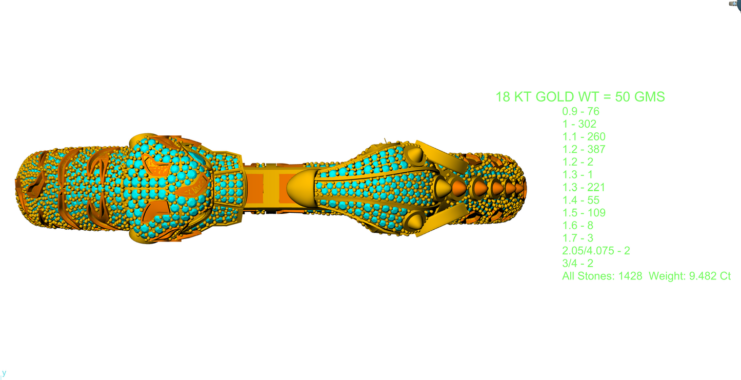 Doubel face Openable Bangle STL & 3DM CAD FILE