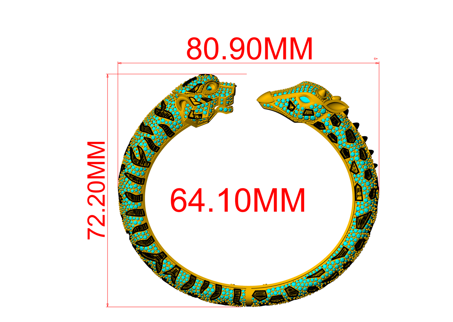 Doubel face Openable Bangle STL & 3DM CAD FILE