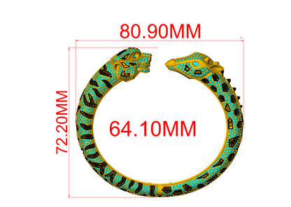 Doubel face Openable Bangle STL & 3DM CAD FILE
